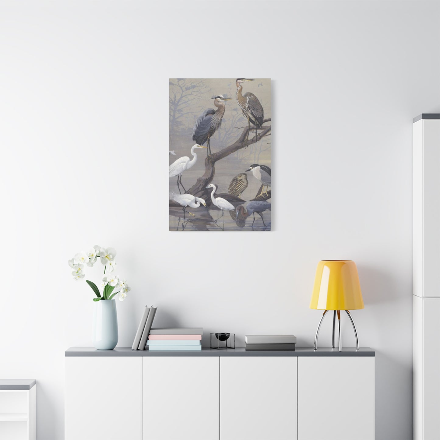 Herons Painting Wall Art & Canvas Prints