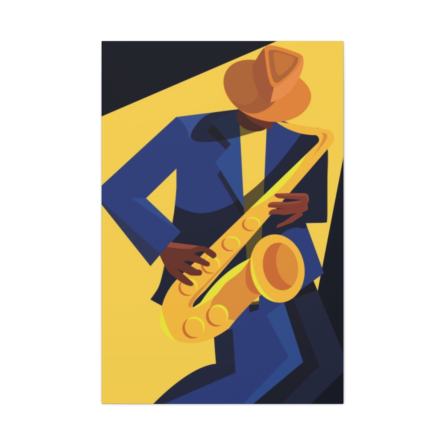 Artist With Saxophone Painting Jazz Wall Art & Canvas Prints