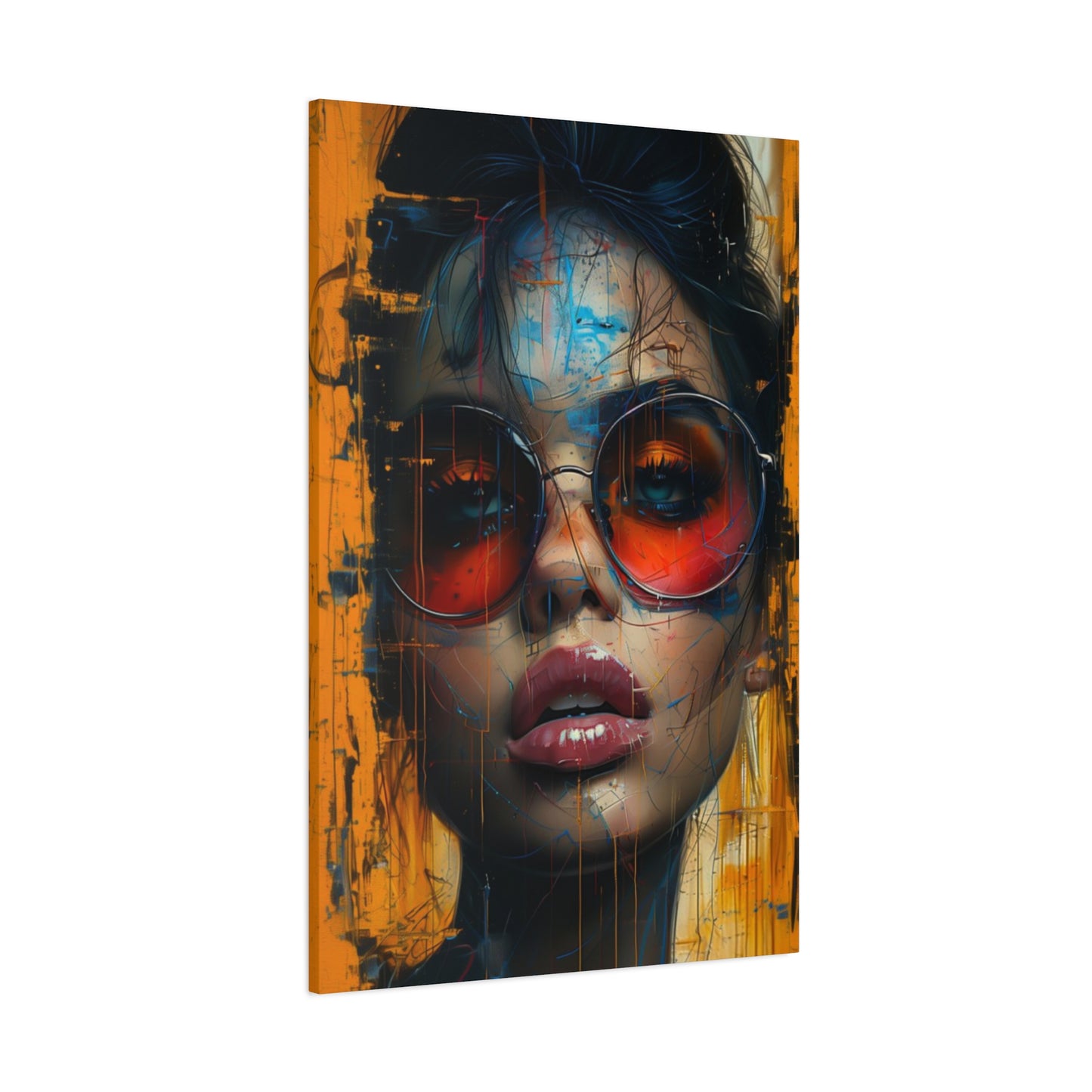 African Girl Abstract Mixed Media Wall Art & Canvas Prints