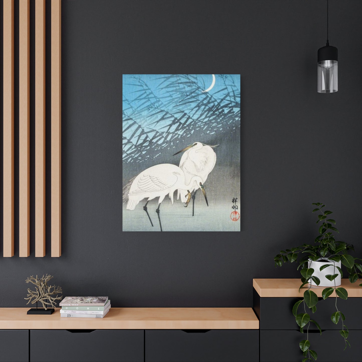 Herons & Moon Wall Art & Canvas Prints