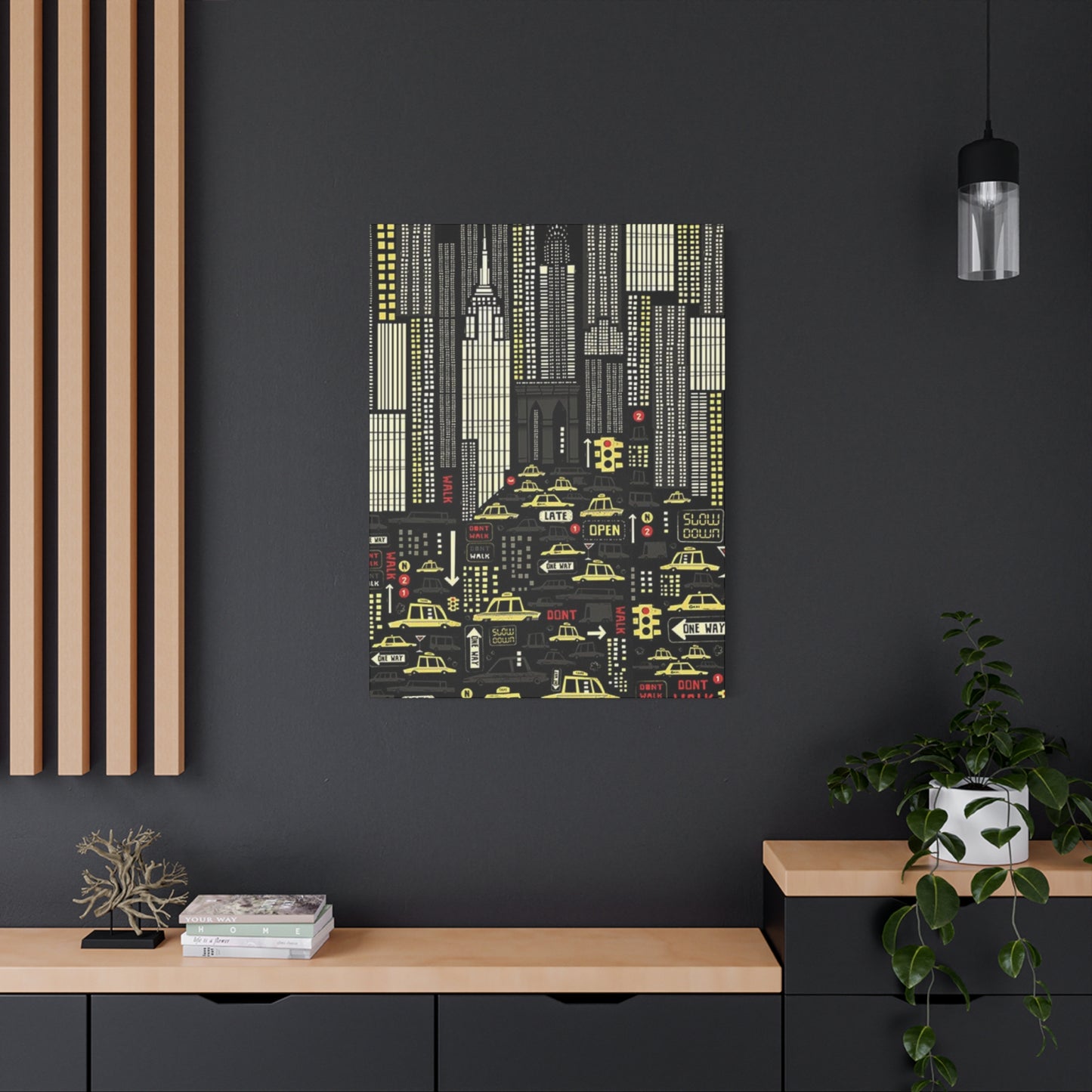 Yellow Taxi Animation New York City Wall Art & Canvas Prints