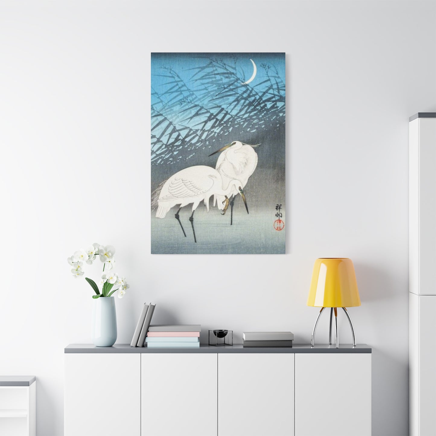 Herons & Moon Wall Art & Canvas Prints