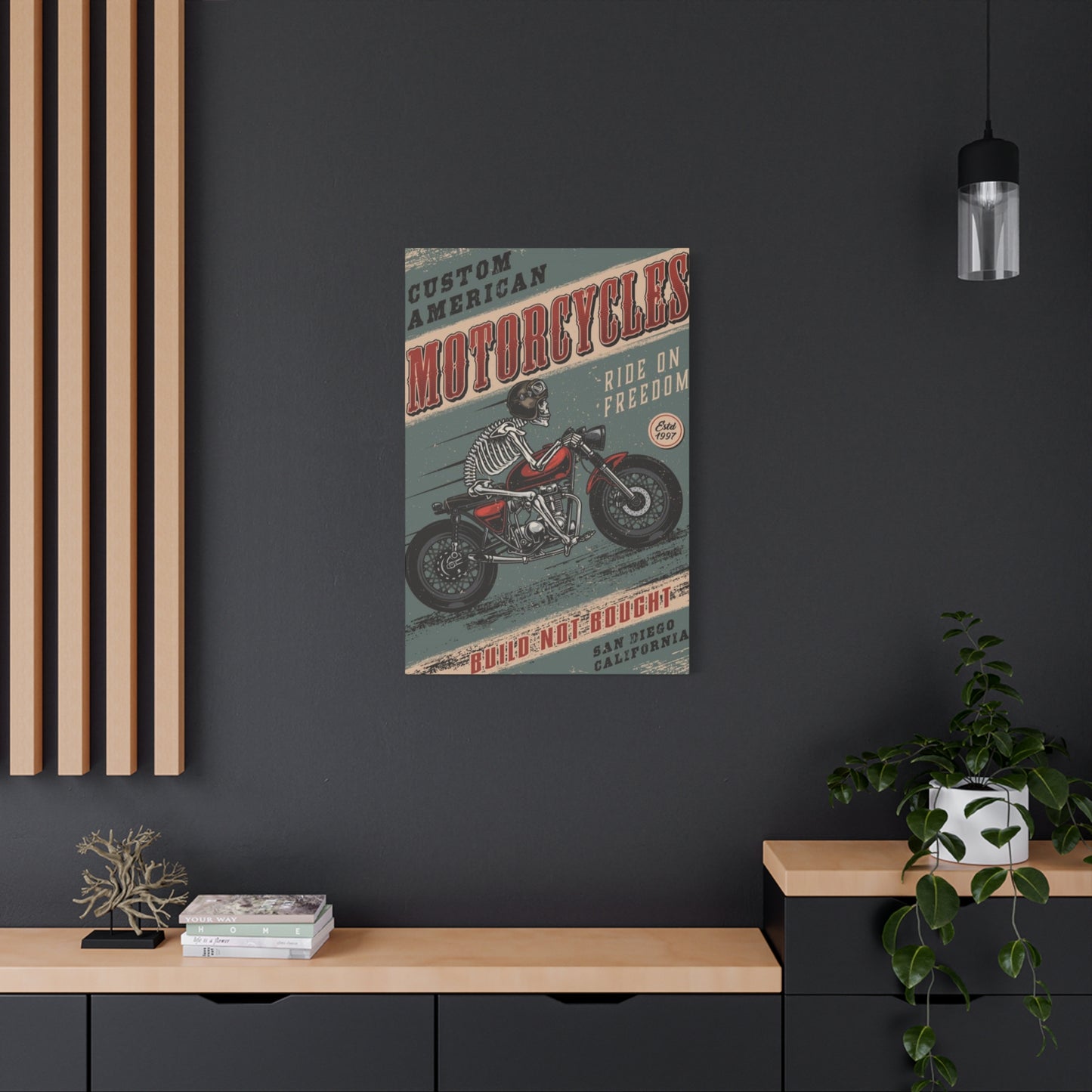 Bike Building Poster Motorcycle Wall Art & Canvas Prints