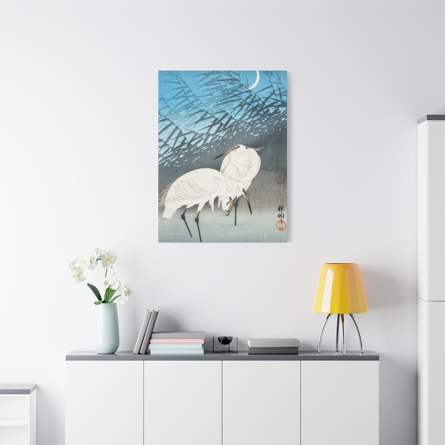 Herons & Moon Wall Art & Canvas Prints