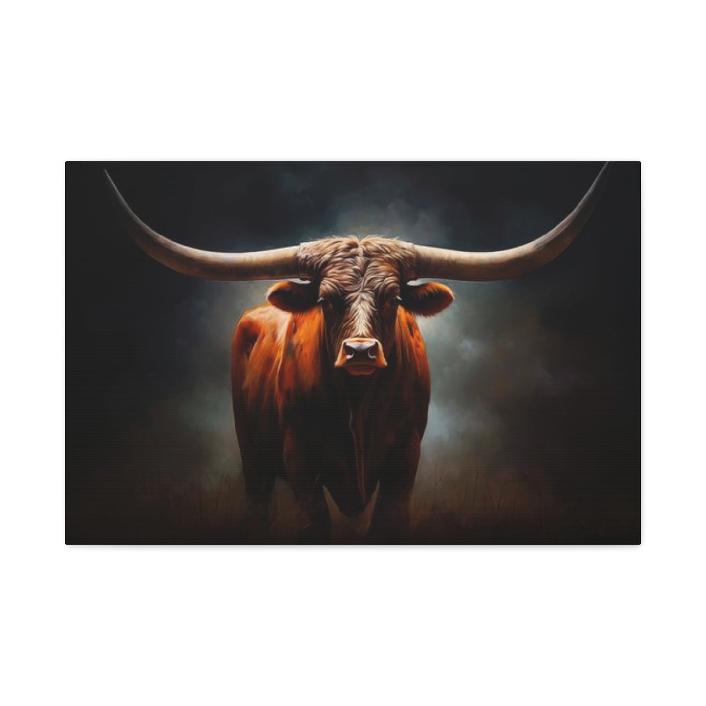 Hairy Bull Straight Long Horns Wall Art & Canvas Prints