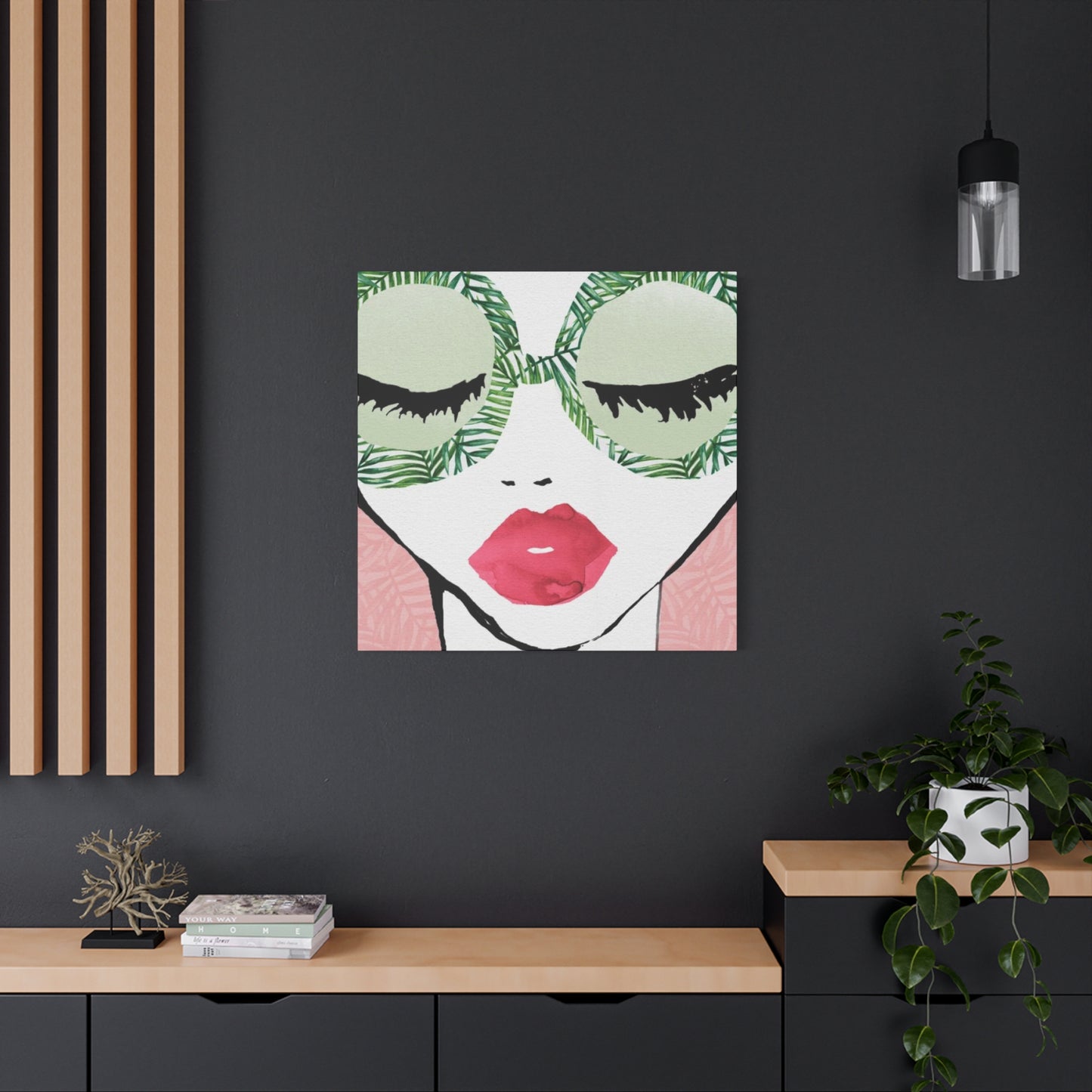 Pink Lips Model Painting Wall Art & Canvas Prints