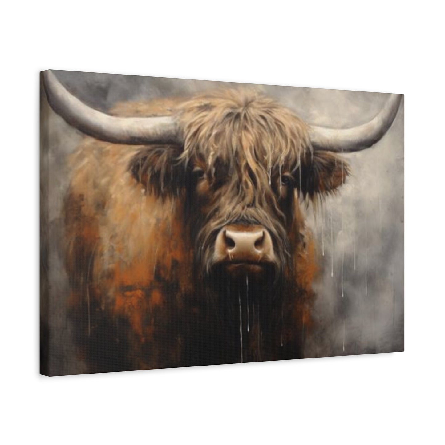 Hairy Bull Long Horns Wall Art & Canvas Prints