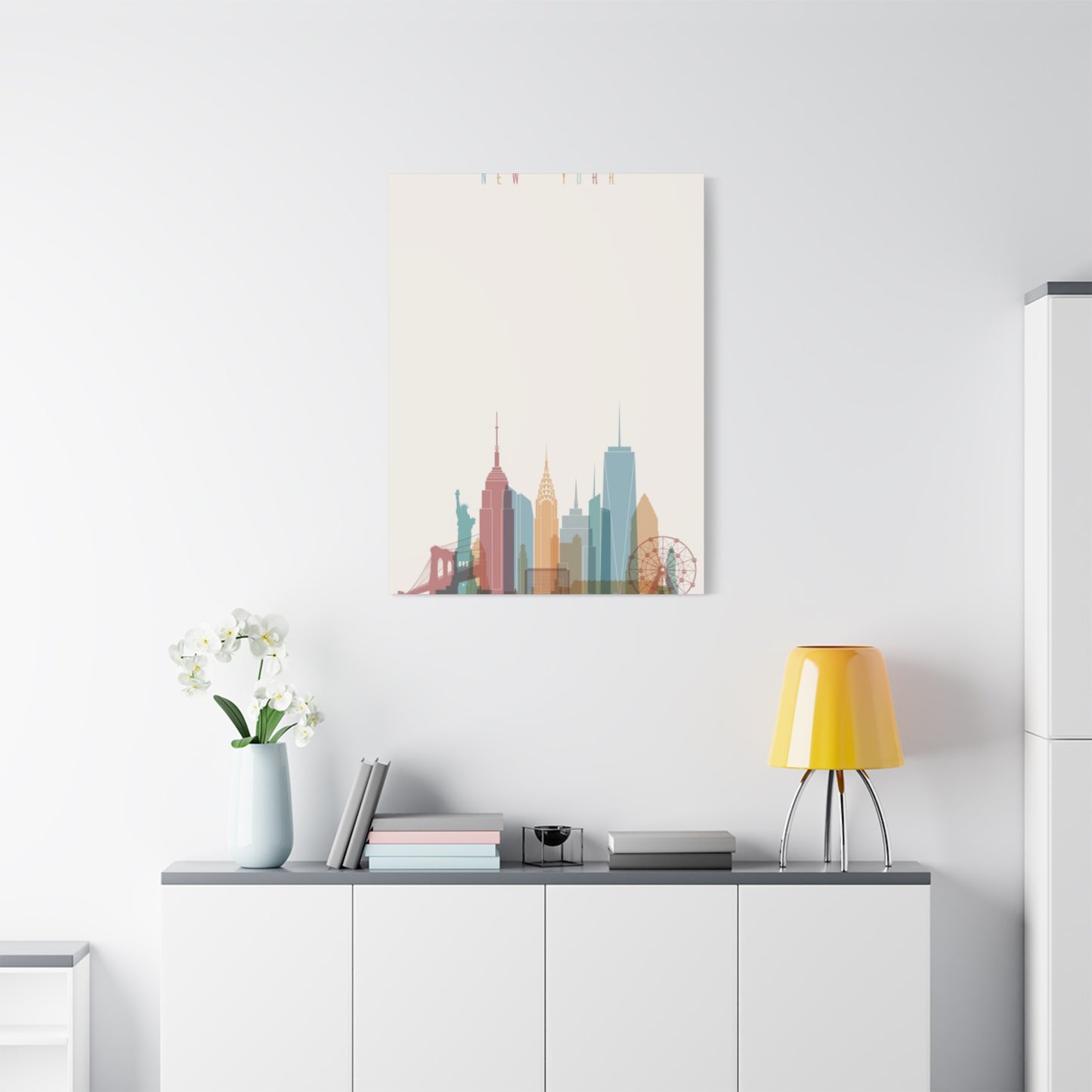 Minimalist City Skyline Poster NYC Skyline Wall Art & Canvas Prints