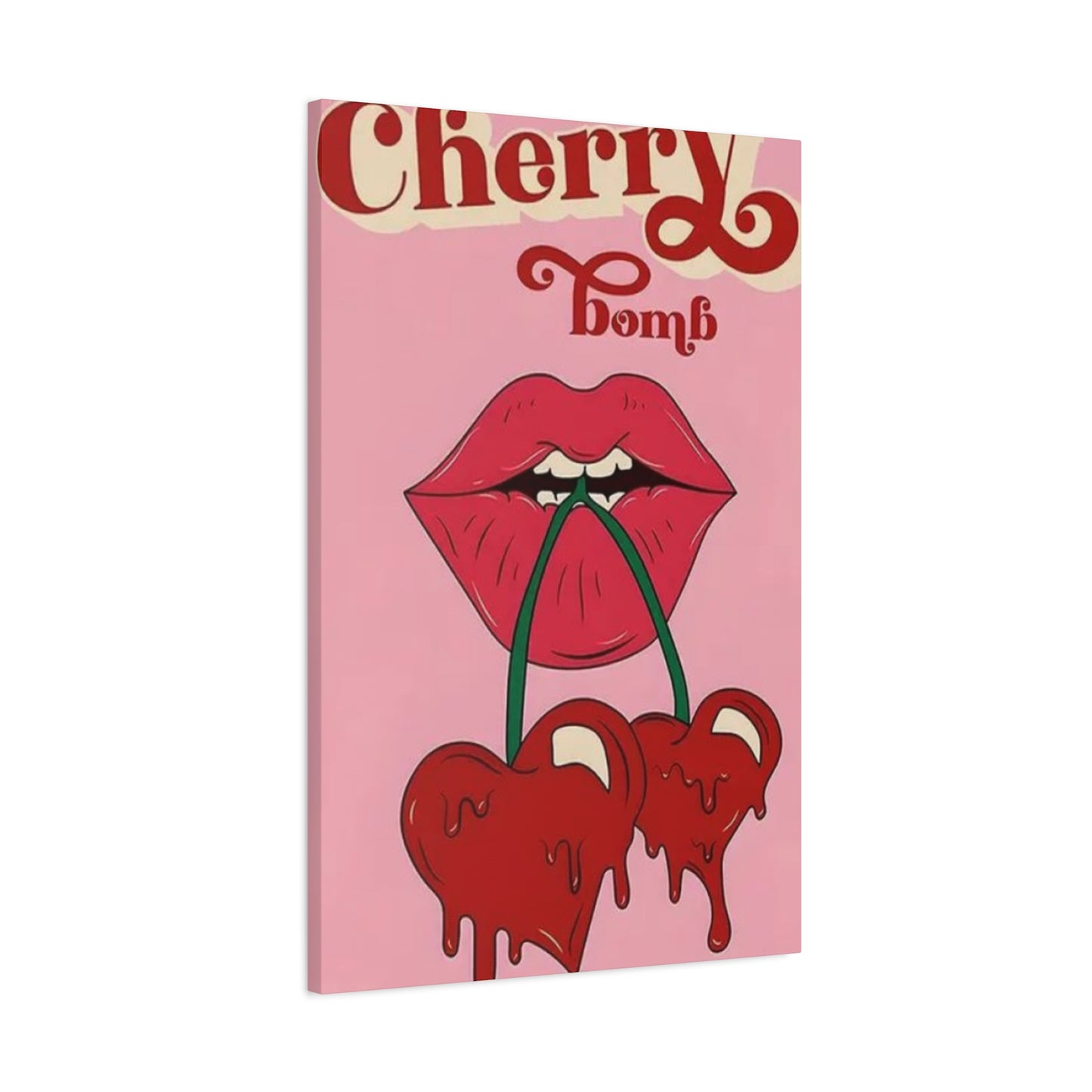 Cherry Bomb Lips Painting Wall Art & Canvas Prints