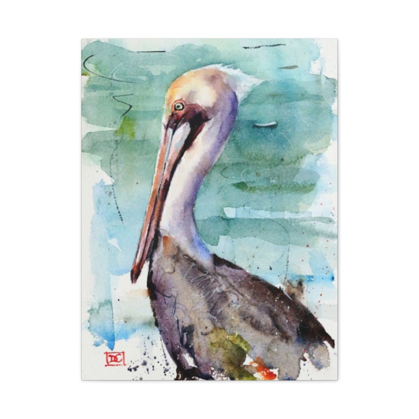 Pelican Colorful Water Painting Wall Art & Canvas Prints