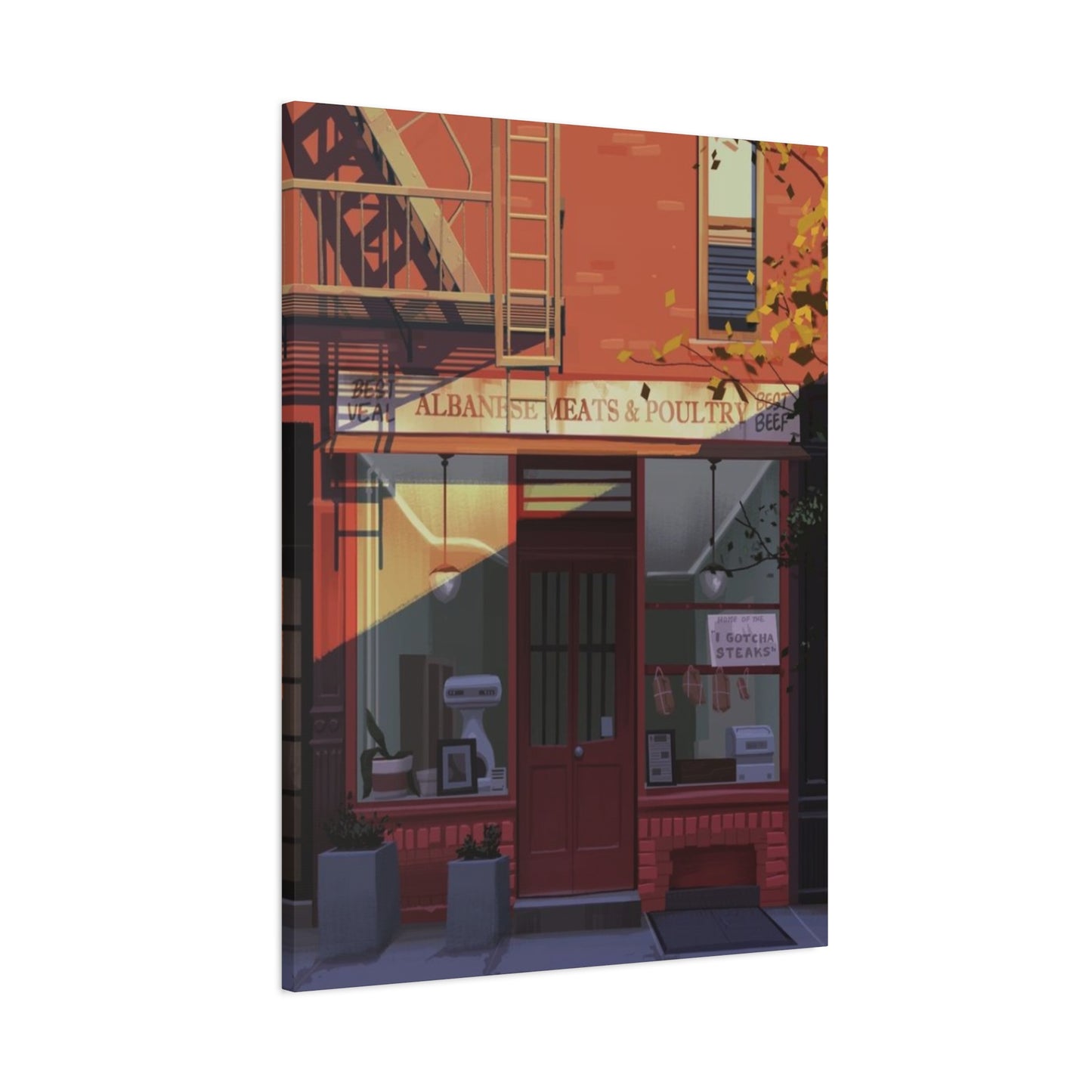 Meat Poultry Shop Of New York City Skyline Wall Art & Canvas Prints