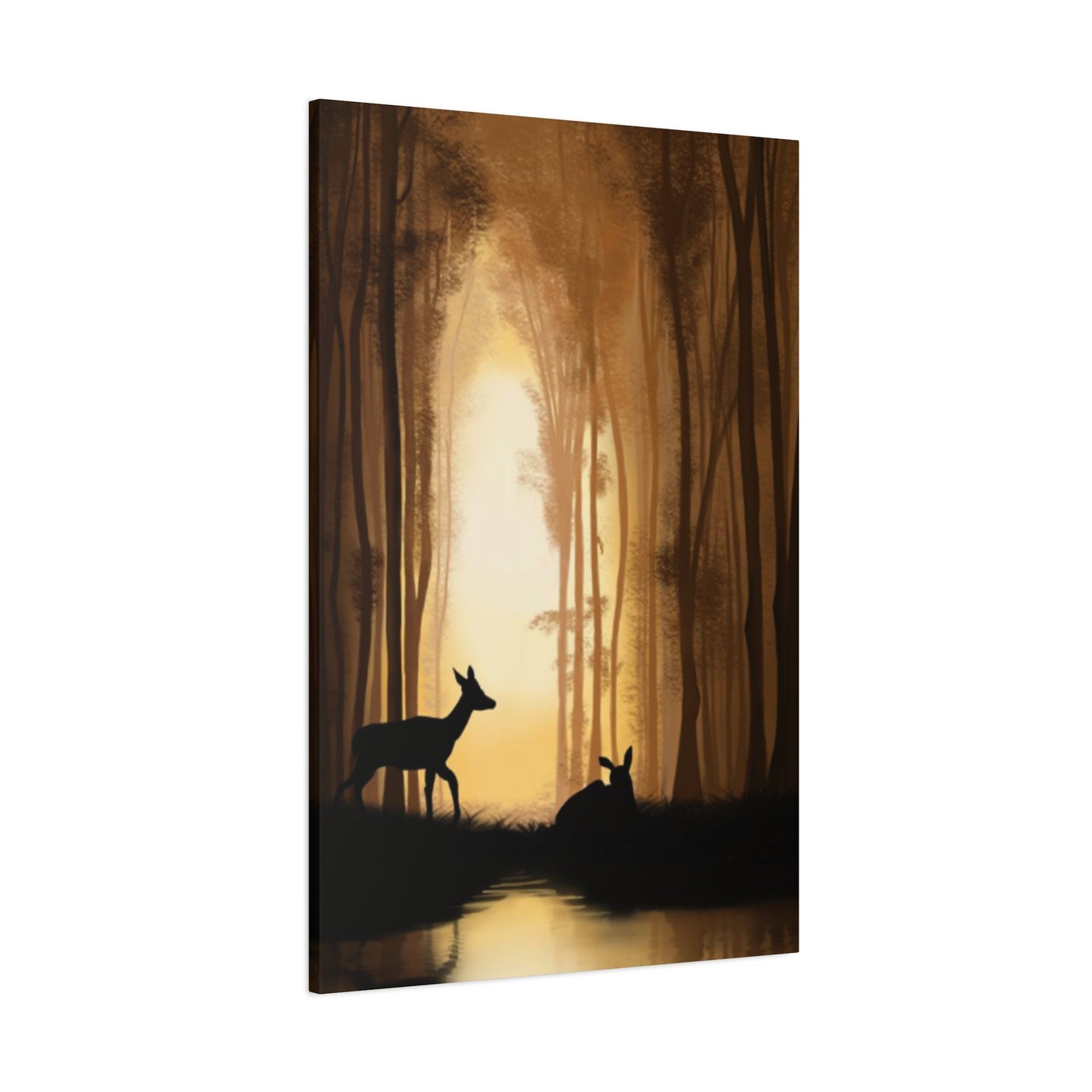 Deer Silhouette Forest Wall Art & Canvas Prints