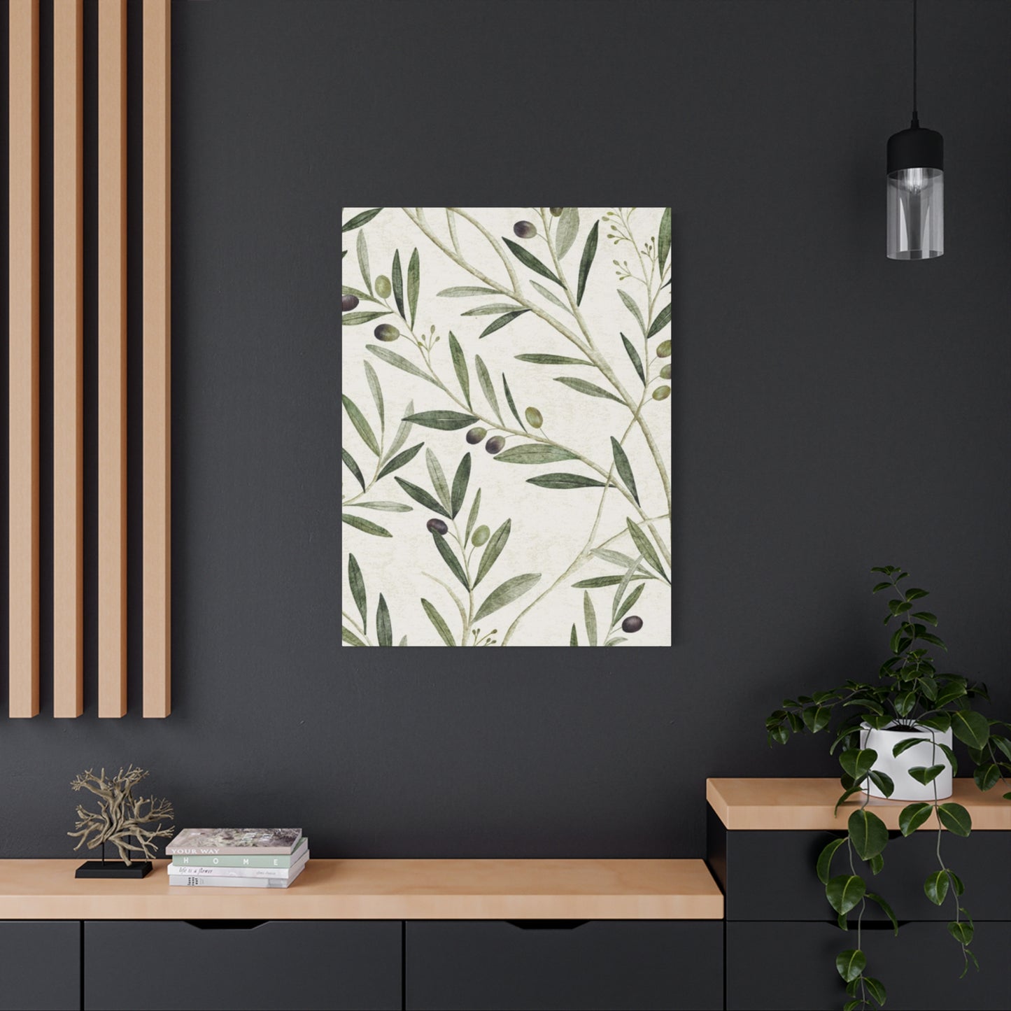 Olive Green Plant Leaves Wall Art & Canvas Prints