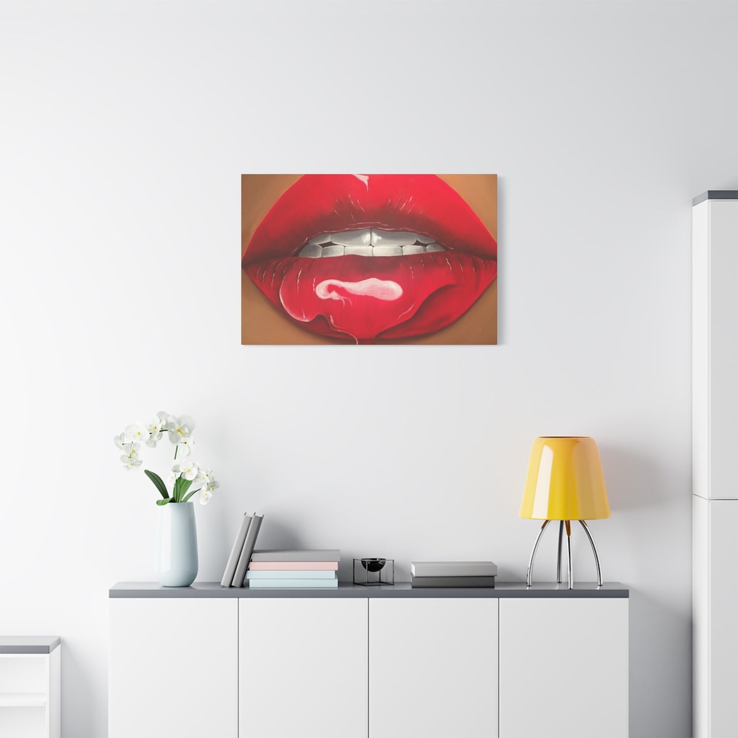 Dark Red Lips Wall Art & Canvas Prints