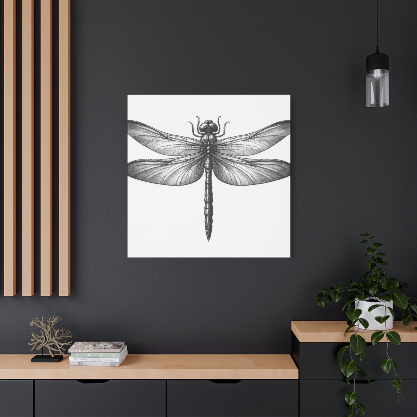 Top of Black Dragonfly Wall Art & Canvas Prints