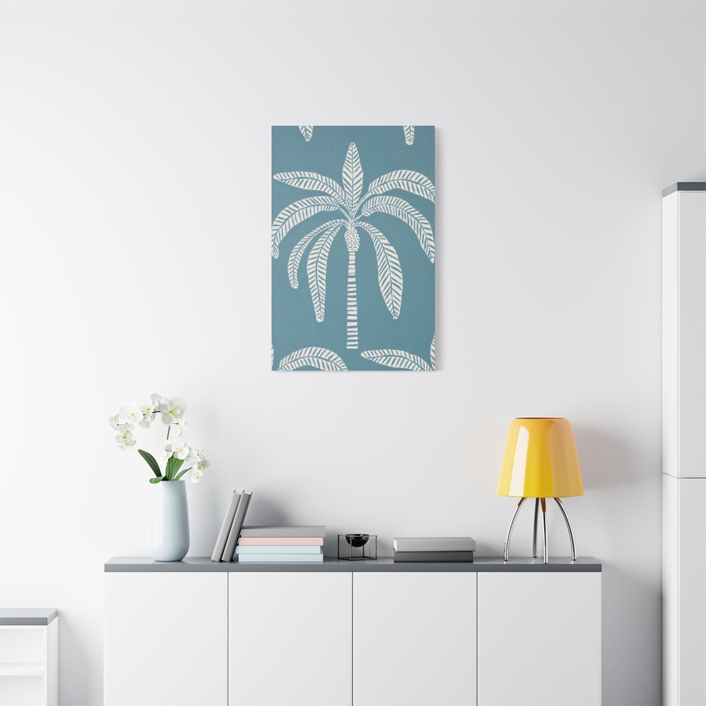 Blue Poster Of Palm Tree Wall Art & Canvas Prints