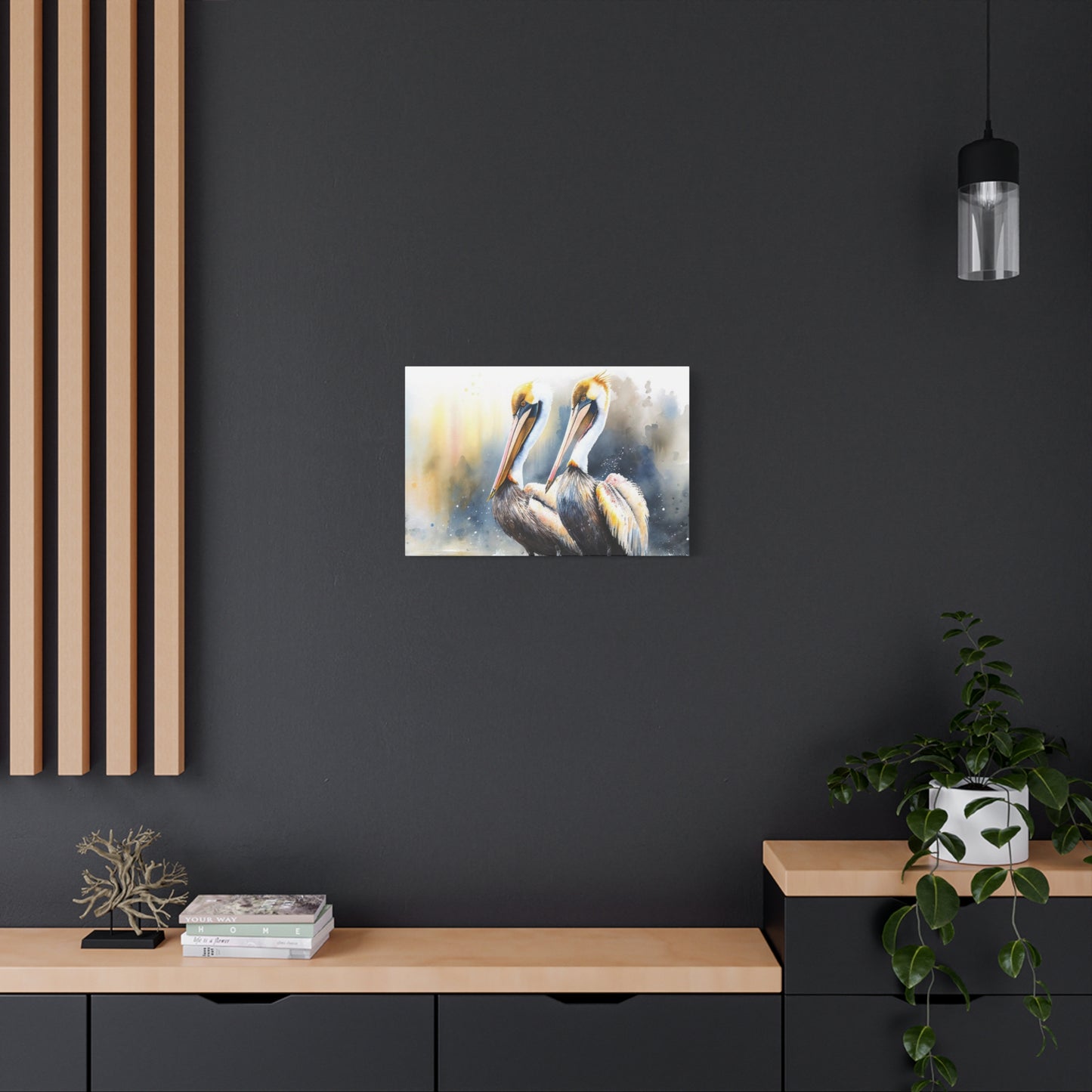 Pelican Colorful Couple Painting Wall Art & Canvas Prints