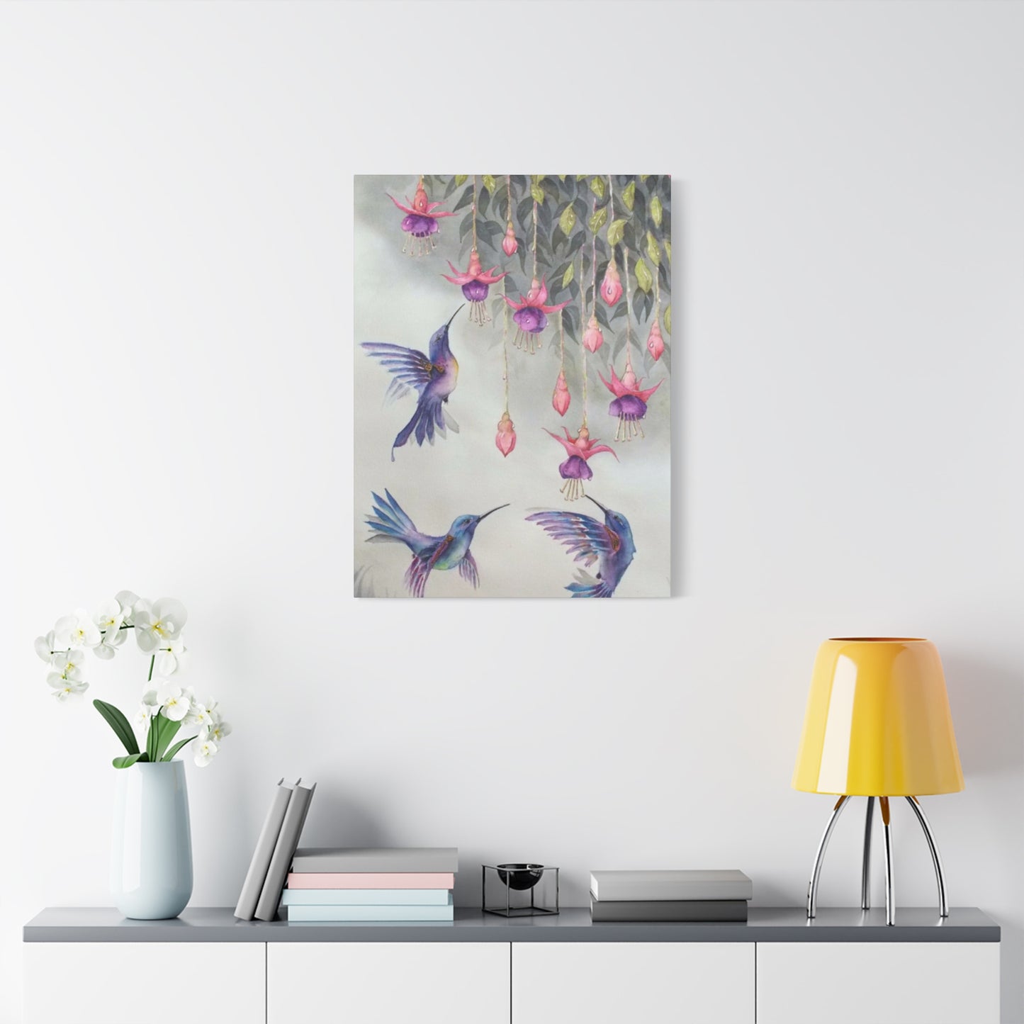 Humming Bird Trio Painting Wall Art & Canvas Prints