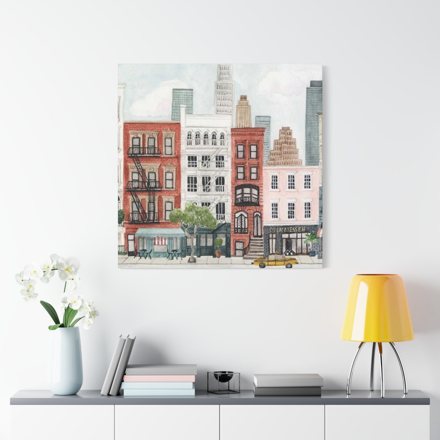 New York Buildings Drawing NYC Skylines Wall Art & Canvas Prints