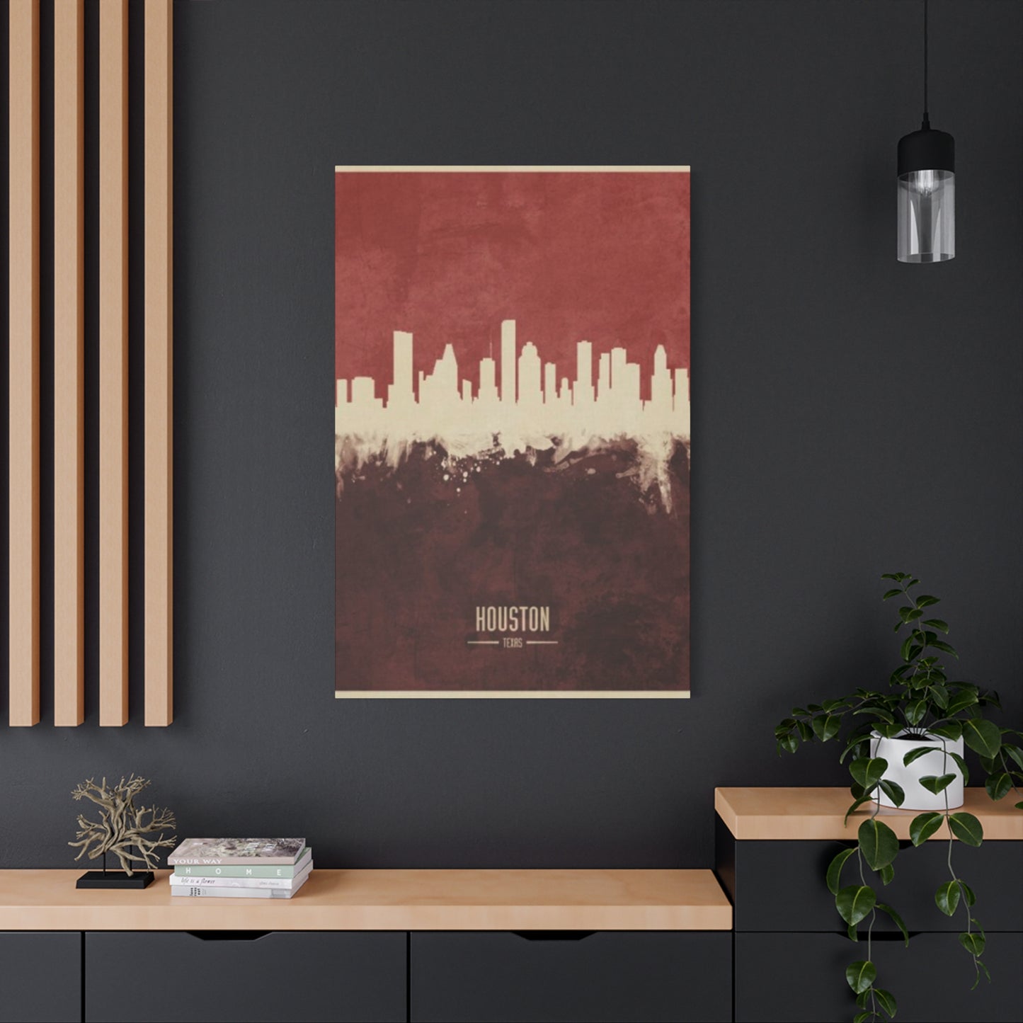 Charming Houston Skyline Painting Wall Art & Canvas Prints