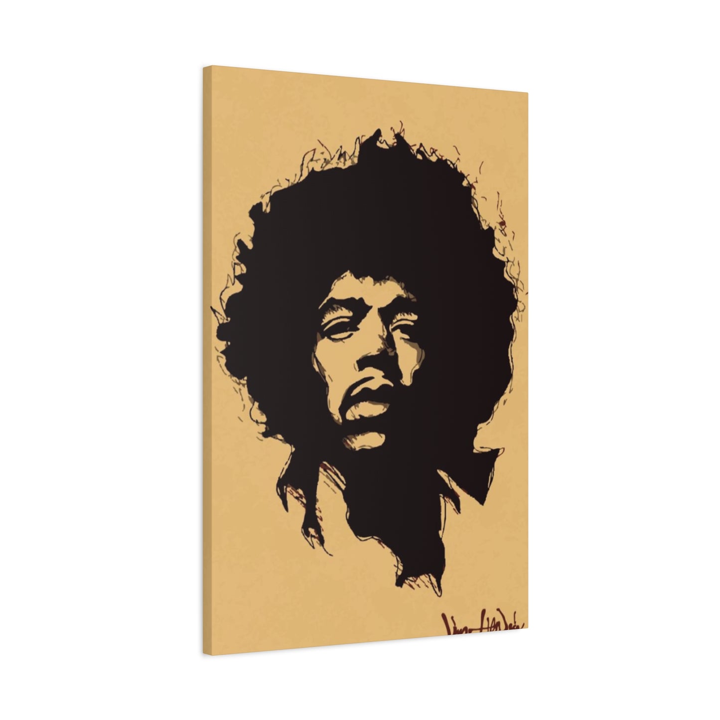 Jimi Hendrix Brown Poster Wall Art & Canvas Prints