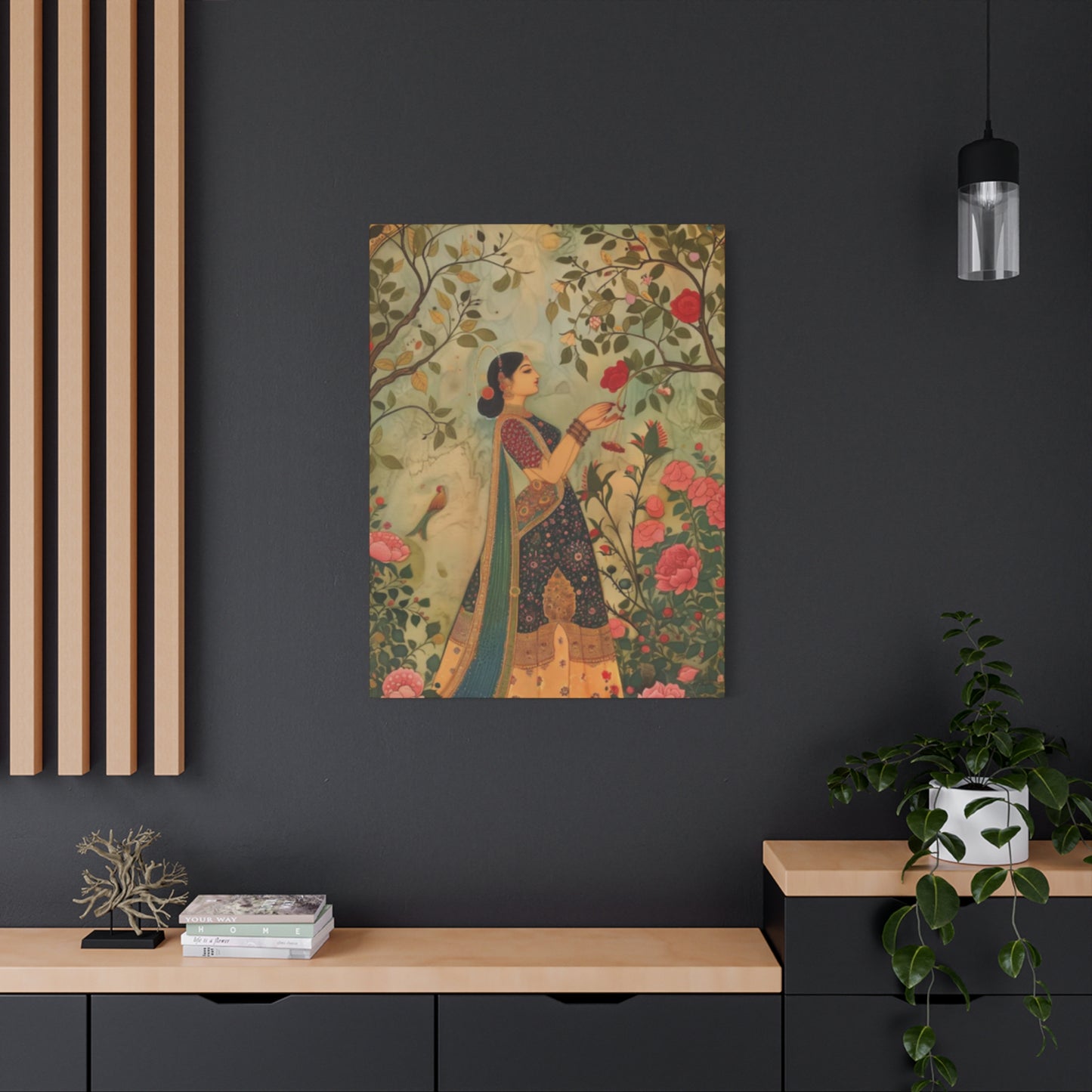 Beautiful Indian Women In Garden Wall Art & Canvas Prints