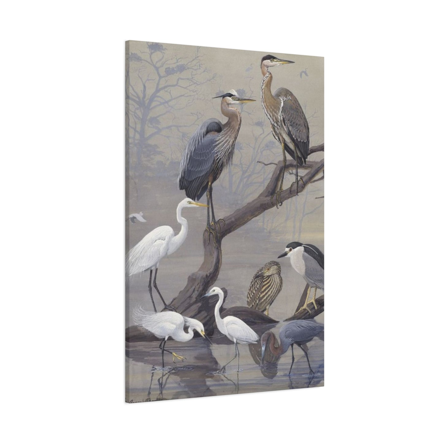 Herons Painting Wall Art & Canvas Prints