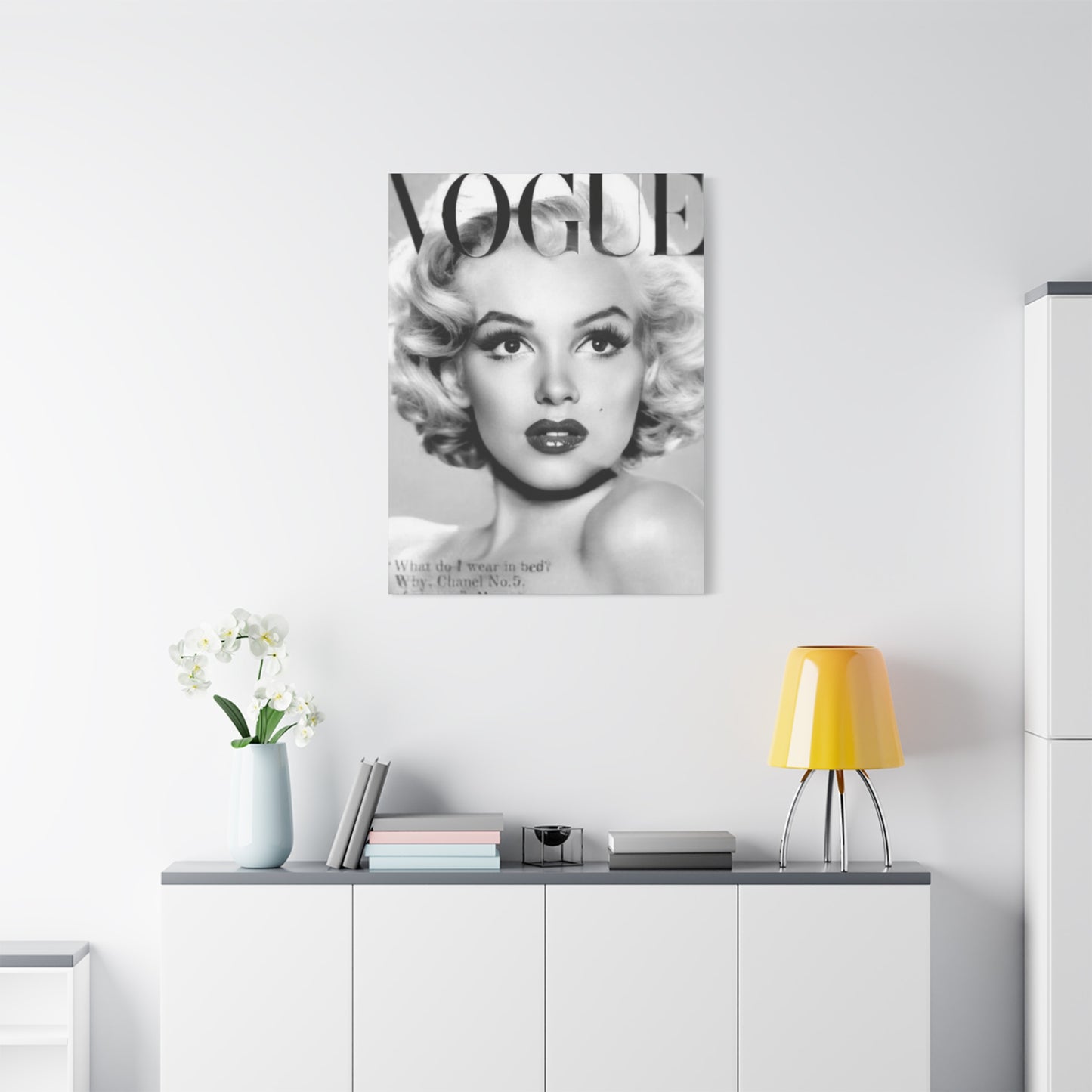 Monochrome Beautiful Face Of Marilyn Monroe On Vogue Wall Art & Canvas Prints