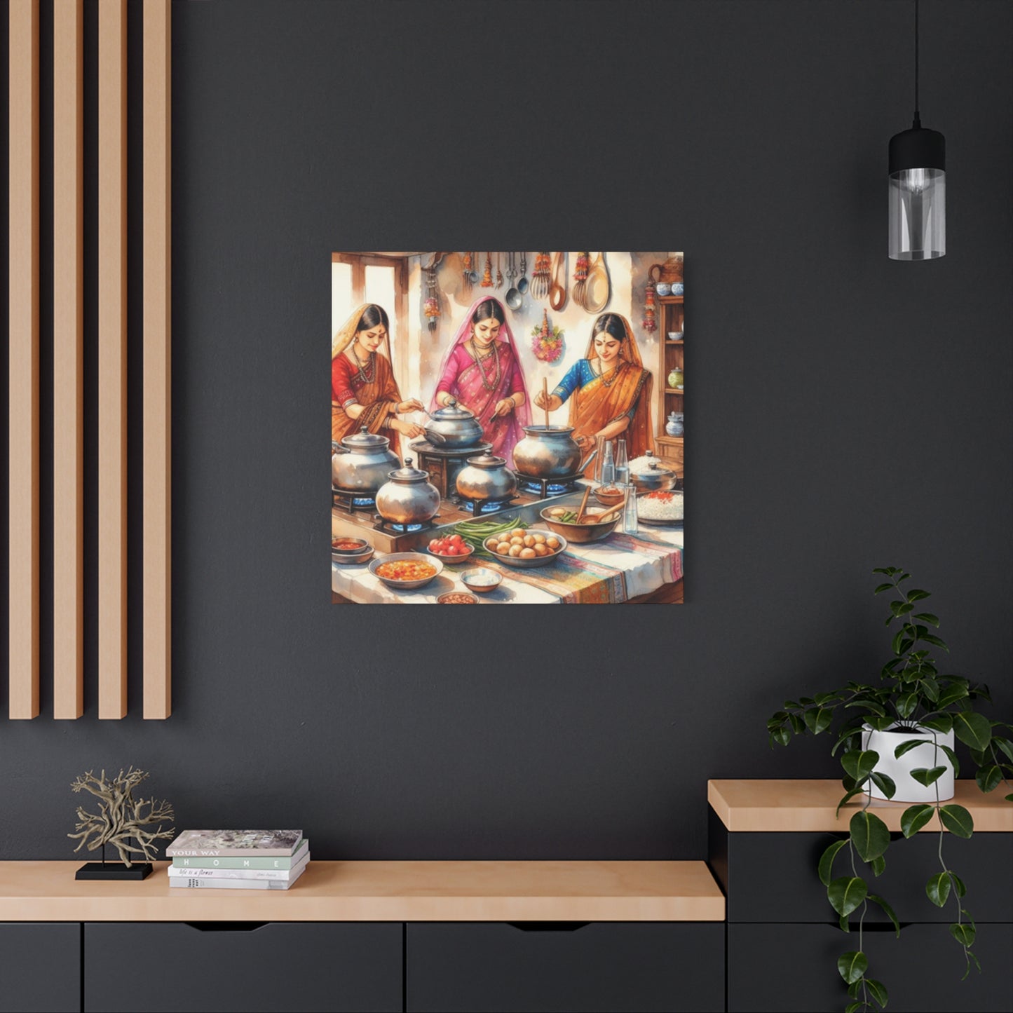 Indian Women Cooking Wall Art & Canvas Prints