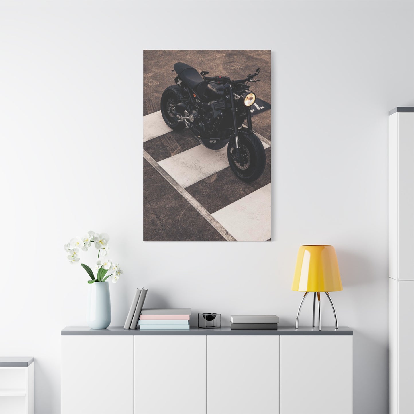 Black Cafe Racer Motorcycle Wall Art & Canvas Prints