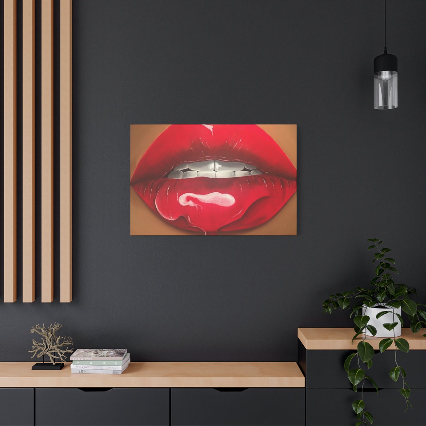 Dark Red Lips Wall Art & Canvas Prints