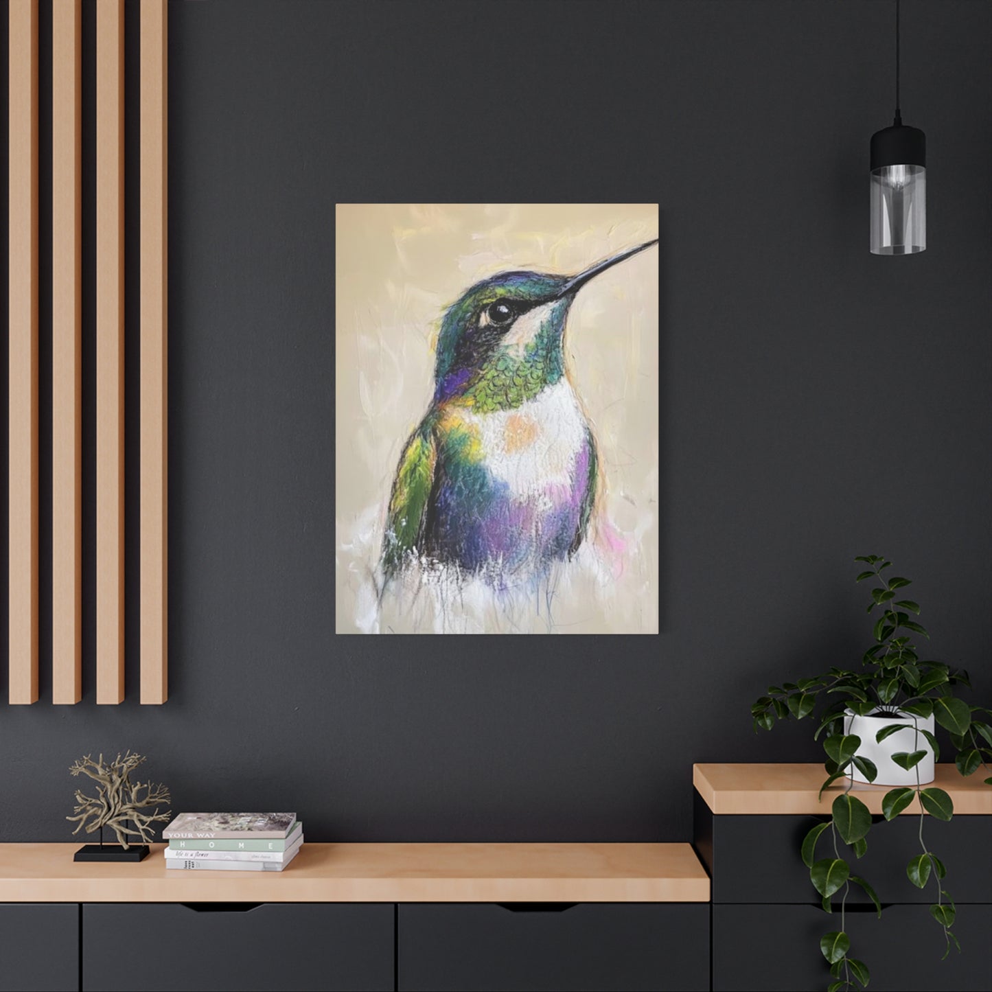 Humming Bird Candid Painting Wall Art & Canvas Prints