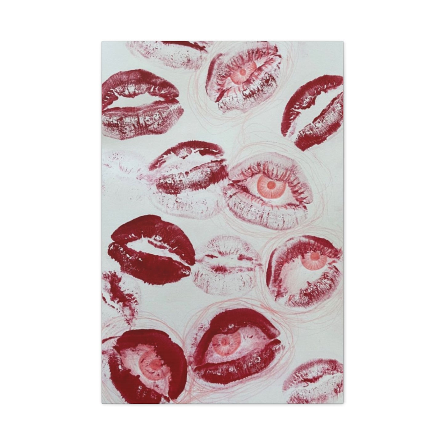 Cherry Color Lips Painting Wall Art & Canvas Prints