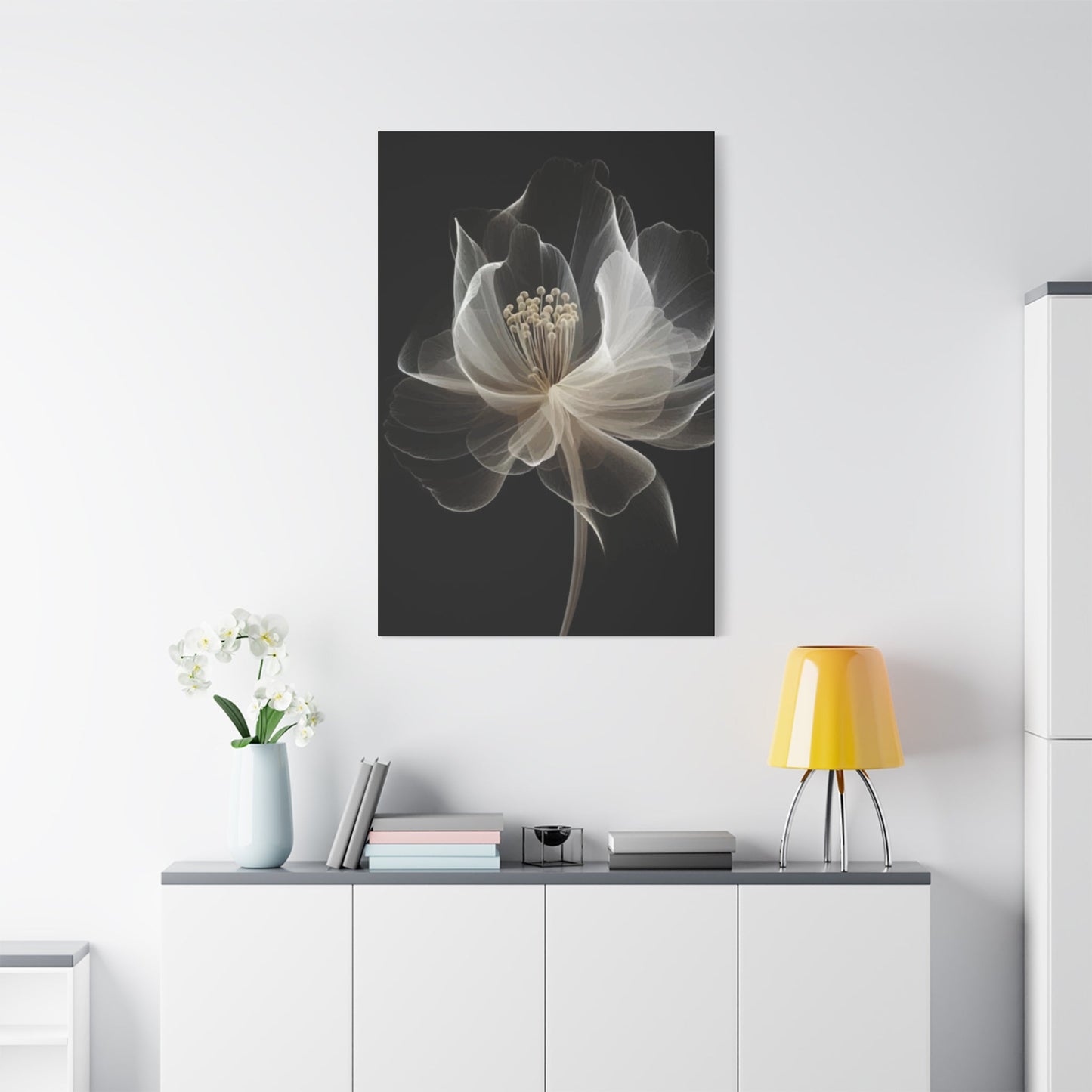 White flower Wall Art & Canvas Prints