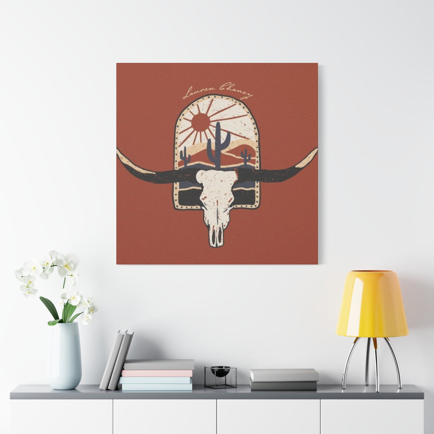 Logo Of Bull Long Horn Wall Art & Canvas Prints