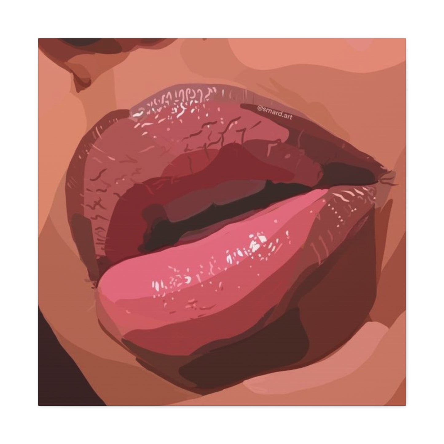 Model Dark Lips Painting Wall Art & Canvas Prints