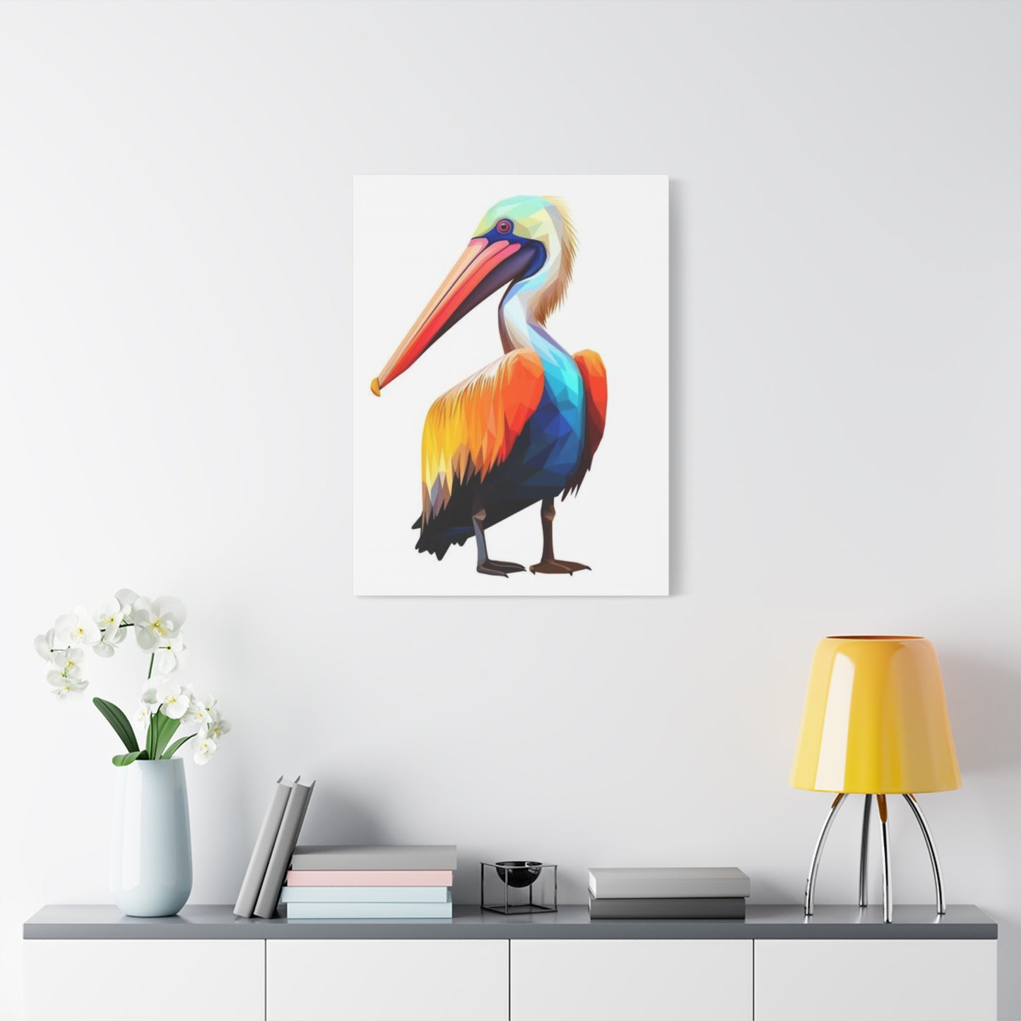 Colorful Abstract Pelican Painting Wall Art & Canvas Prints