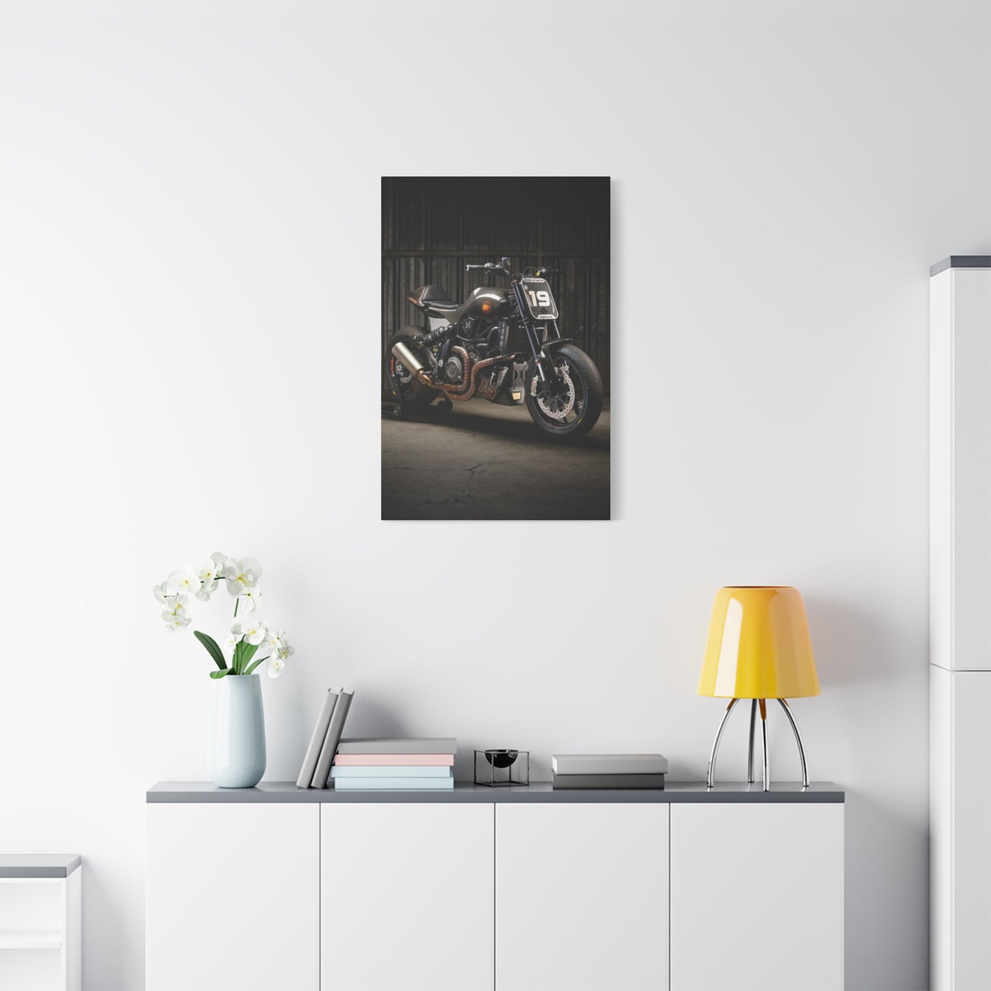 Black Classic Rider Motorcycle Wall Art & Canvas Prints