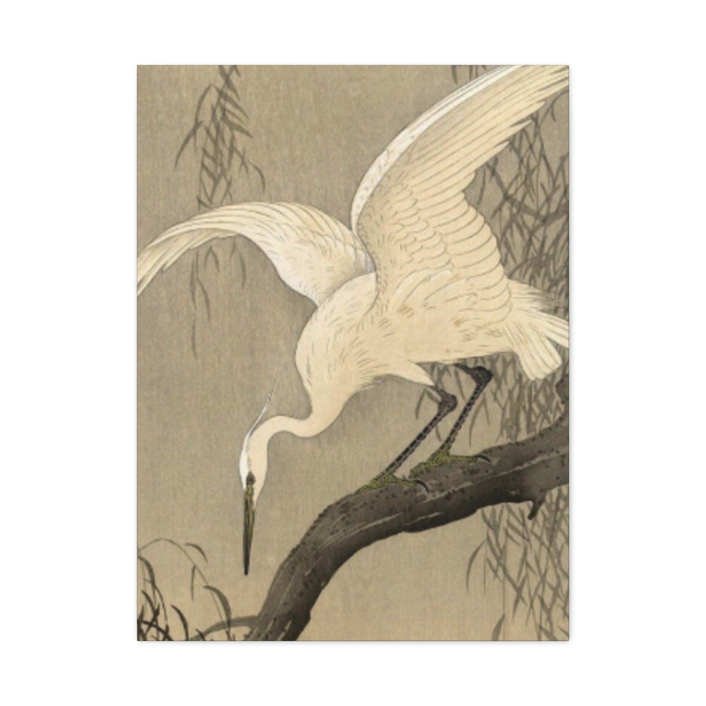 White Heron Painting Wall Art & Canvas Prints