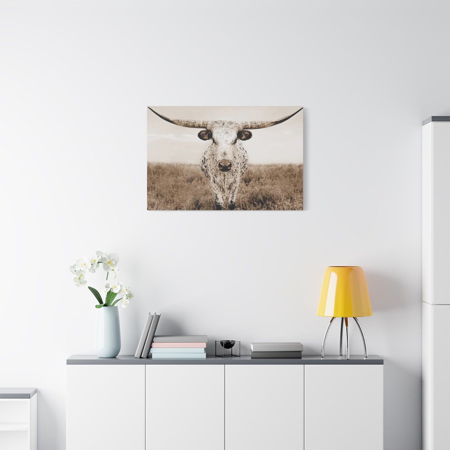 Straight Long Horn Wall Art & Canvas Prints