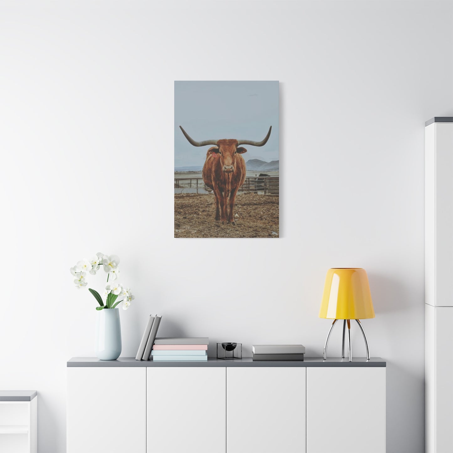 Wild Brown Buffalo Longhorn Wall Art & Canvas Prints