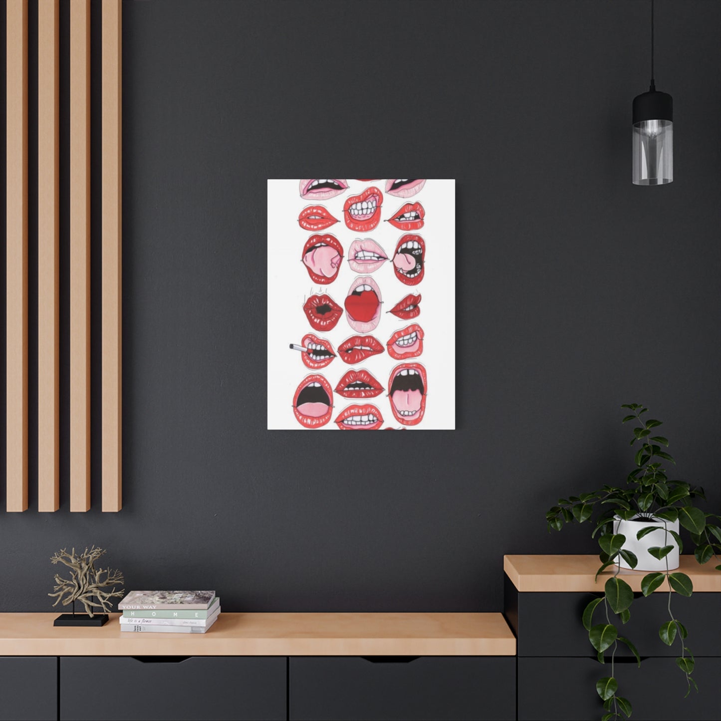 Lips Abstract Painting Wall Art & Canvas Prints