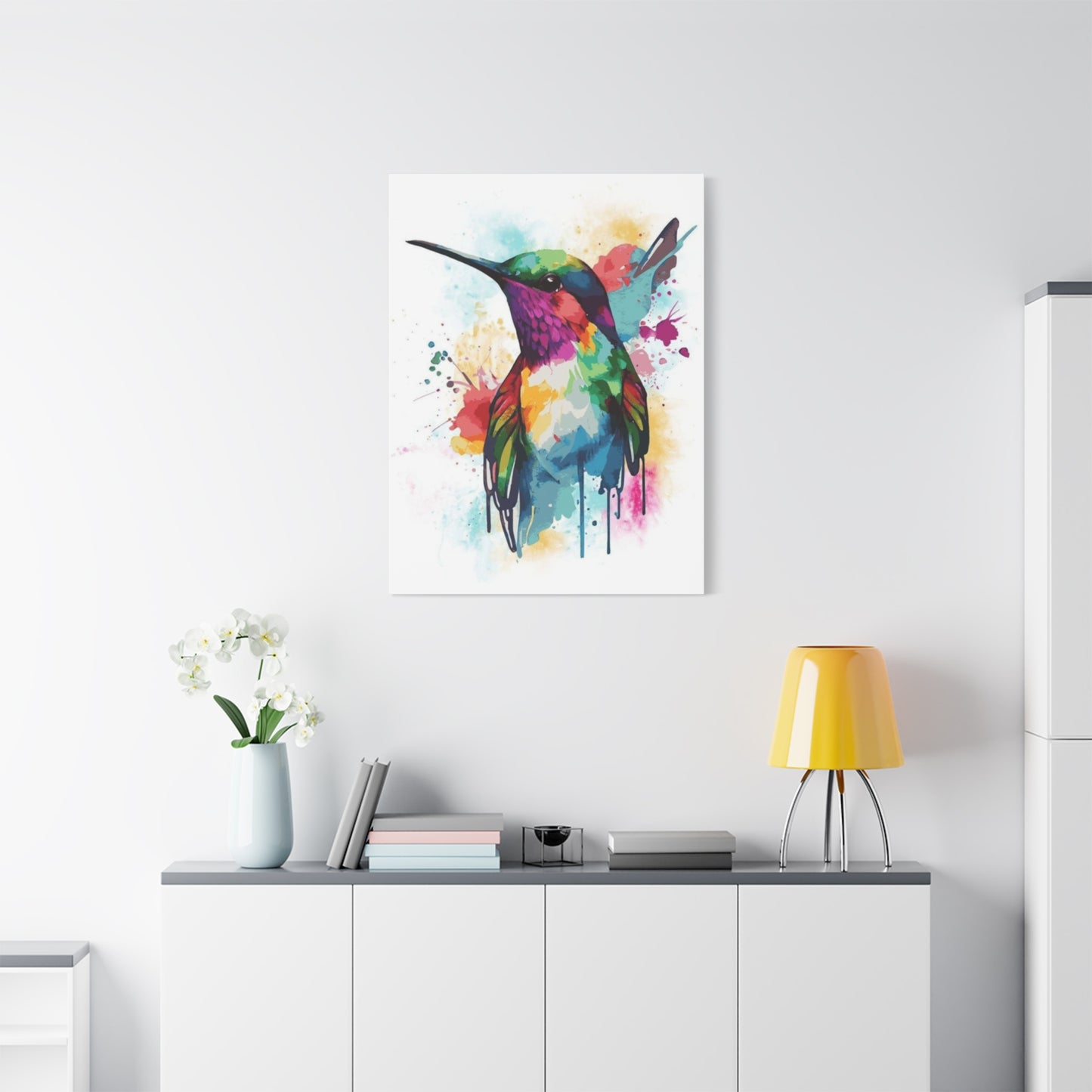 Colorful Humming Bird Painting Wall Art & Canvas Prints