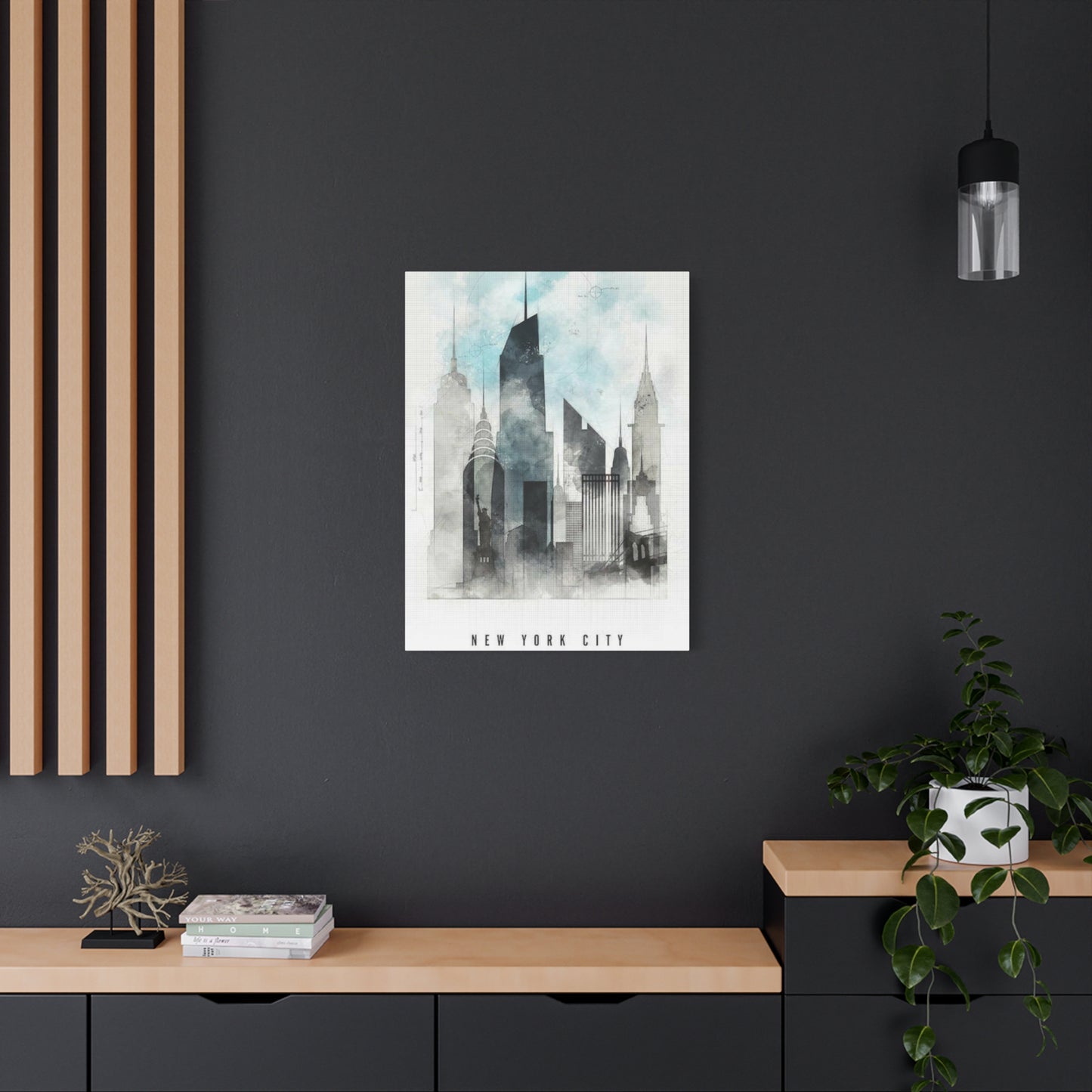 Manhattan City Skyline Painting NYC Skylines Wall Art & Canvas Prints