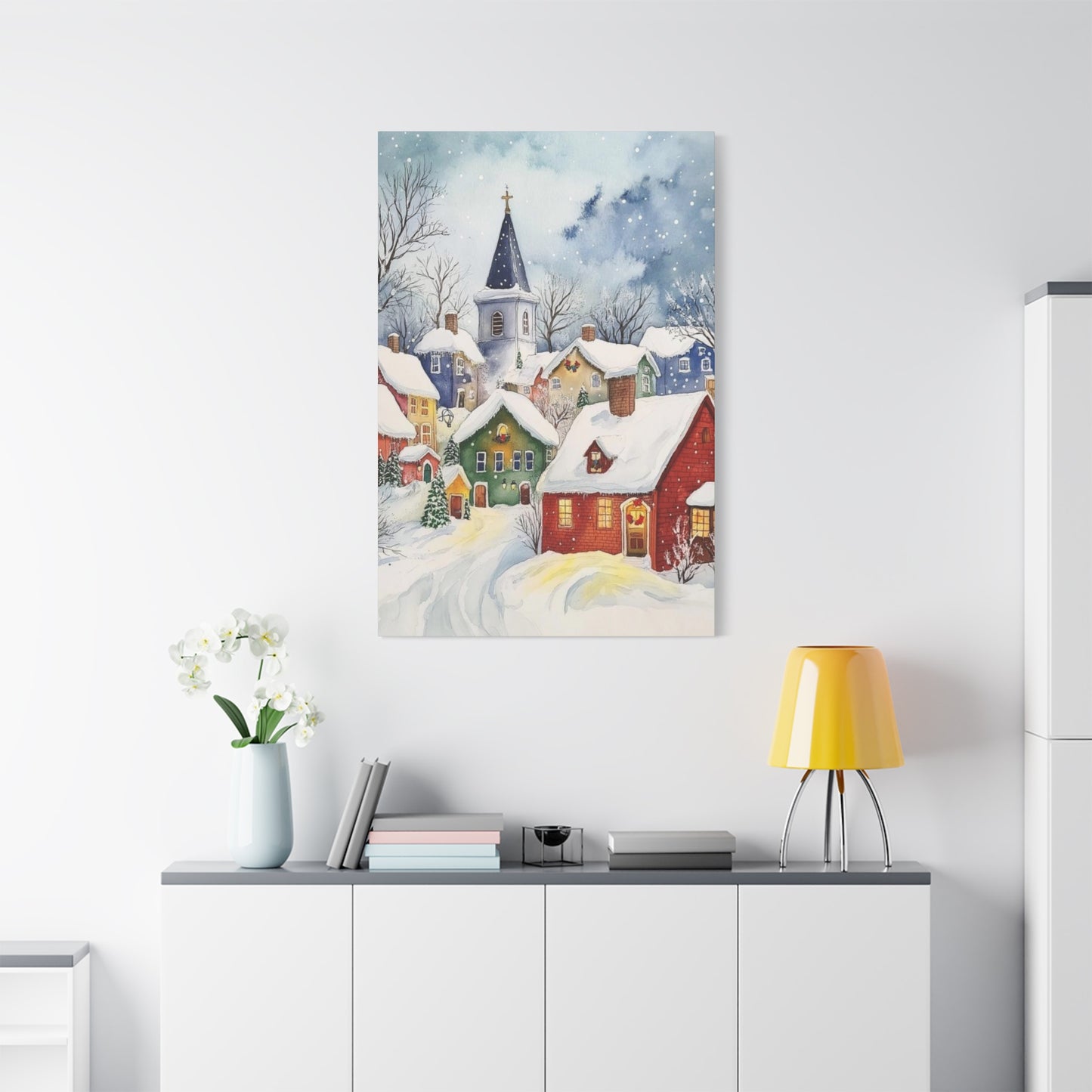 Snowy Town Wall Art & Canvas Prints