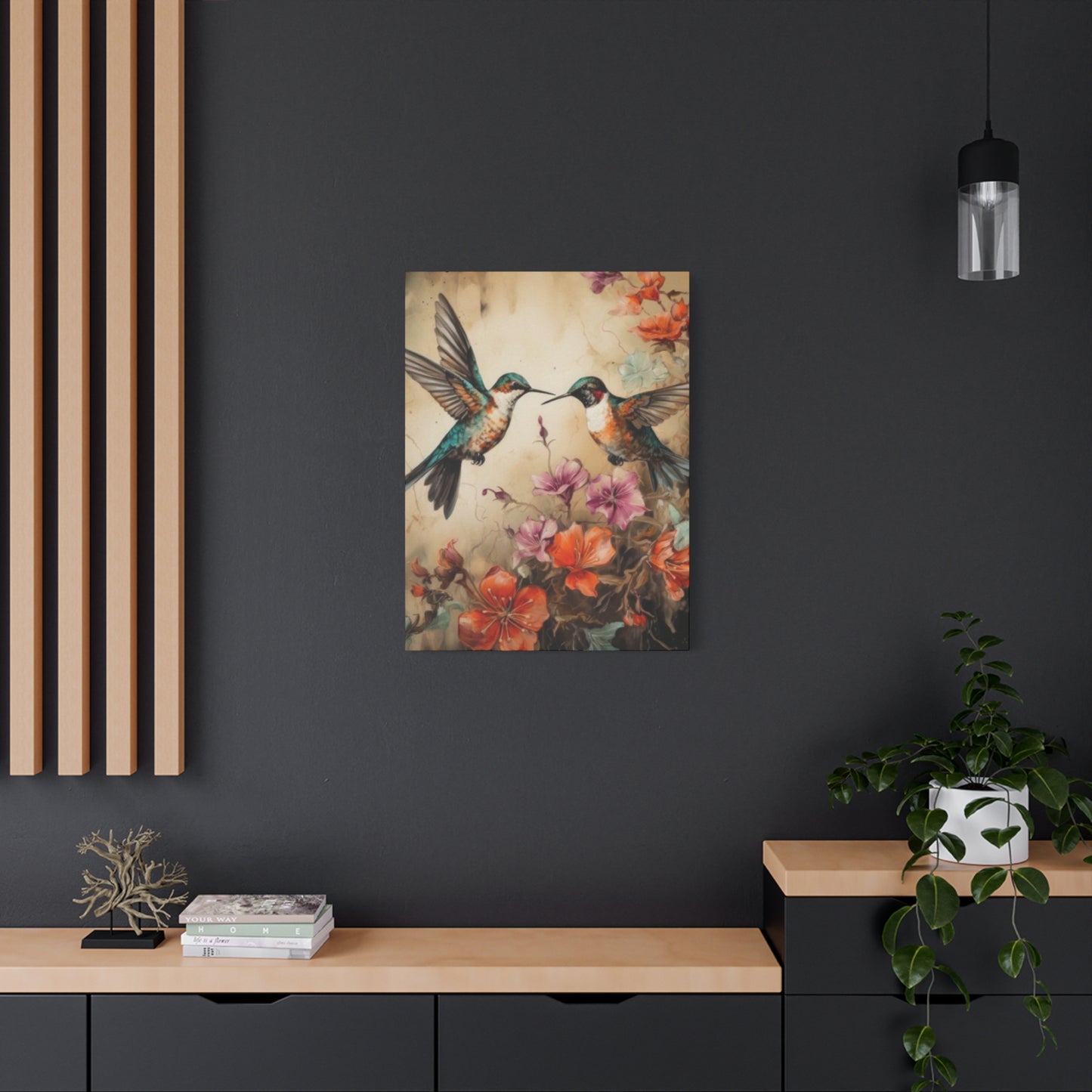 Humming Bird Couple Painting Wall Art & Canvas Prints