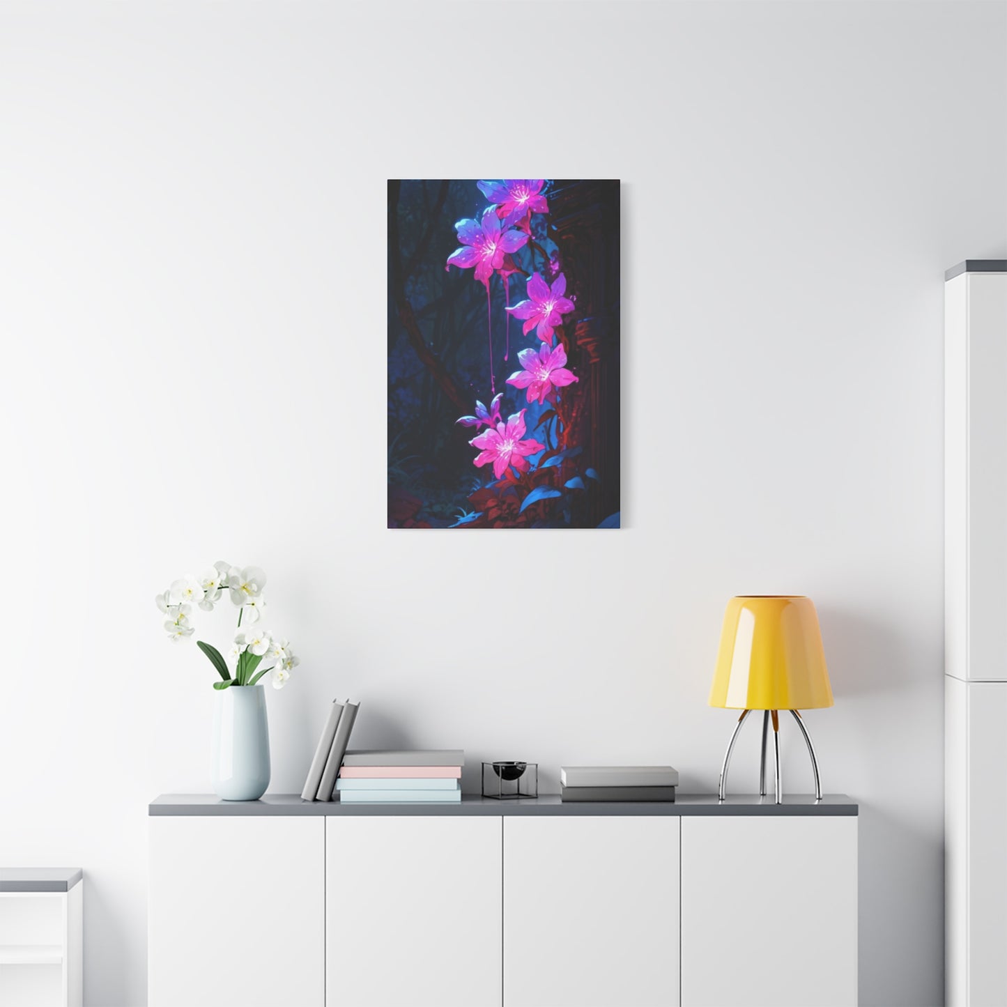 Pink Glowing Flower Wall Art & Canvas Prints