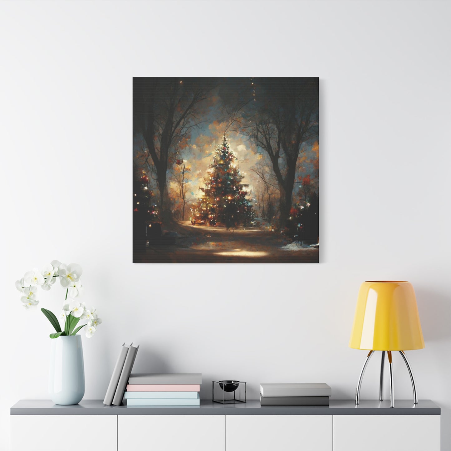 Lighted Christmas Tree Wall Art & Canvas Prints