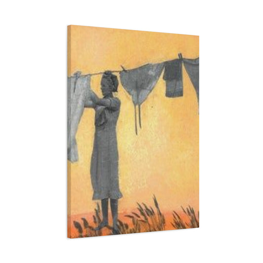 Women Drying Clothes Laundry Wall Art & Canvas Prints