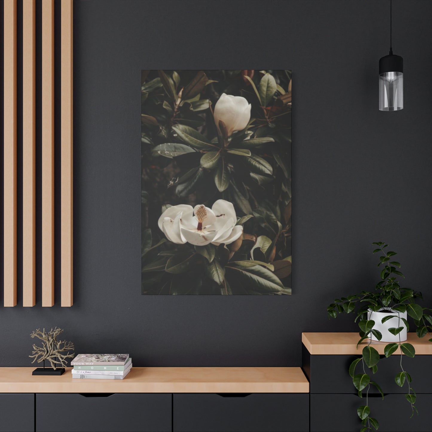 White Magnolia Flower Painting Wall Art & Canvas Prints